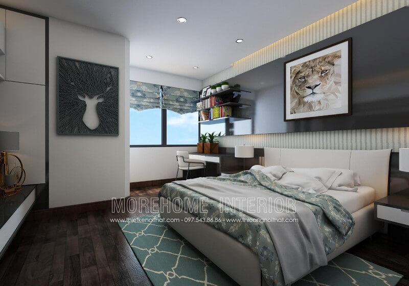 Được thiết kế nhẹ nhàng và đơn giản, mẫu giường ngủ bọc da khung gỗ sồi cao cấp này giúp chủ nhân trang trí căn phòng cực tiện lợi mà vô cùng sang trọng